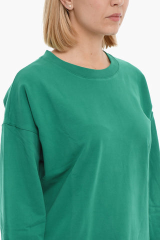 Fleeced-Cotton WADE Crew-Neck Sweatshirt with Embossed Logo