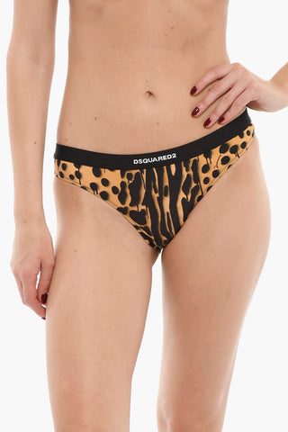 Animal Patterned Slip with Logoed Elastic Band