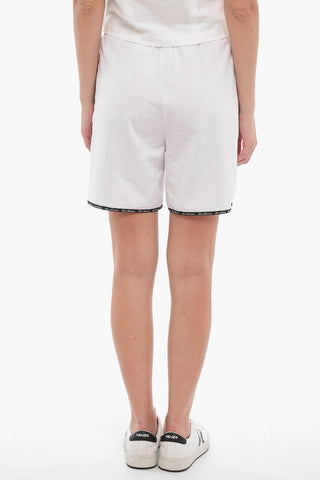 LOVE Cotton Blend Shorts with Logoed Contrasting Edges