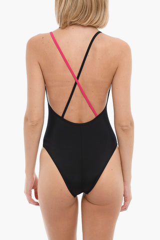 EMPORIO EA7 Costume Intero con Scollo a V e Logo Stampato