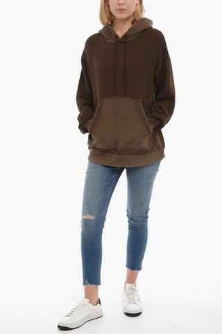 Brushed Cotton Hoodie with Ribbed Edges