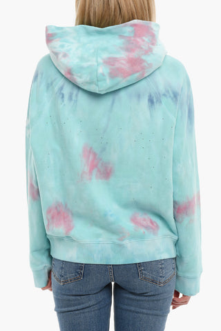 Tie-Dye Effect GEORGY Hoodie with Rhinestone Details