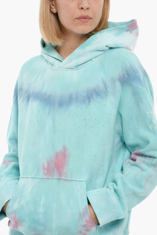 Tie-Dye Effect GEORGY Hoodie with Rhinestone Details