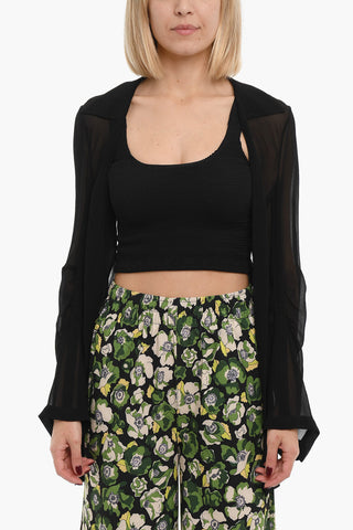 Open Front See-Through Blouse