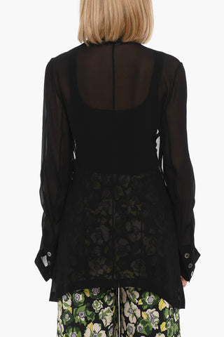 Open Front See-Through Blouse