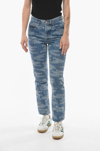 Alloved Bleached Logo Slim Fit Jeans