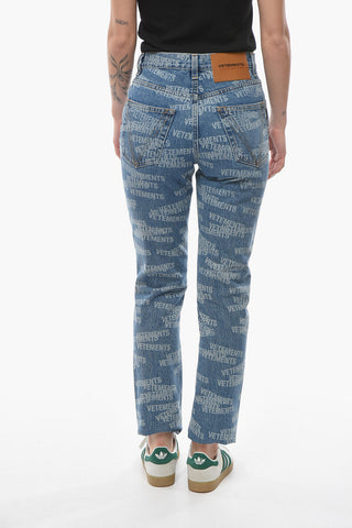 Alloved Bleached Logo Slim Fit Jeans