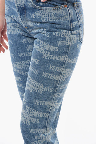 Alloved Bleached Logo Slim Fit Jeans