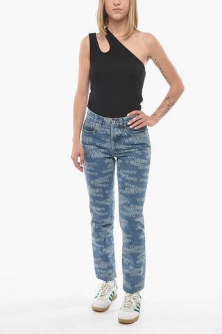 Alloved Bleached Logo Slim Fit Jeans
