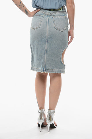 Denim METEOR Longuette with Cut-out Details
