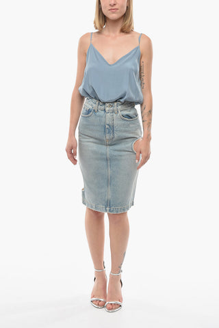 Denim METEOR Longuette with Cut-out Details