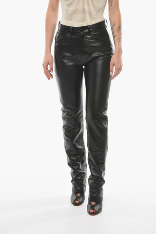 Soft-leather HAMILTON Pants with 5 Pockets