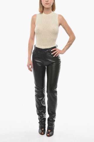 Soft-leather HAMILTON Pants with 5 Pockets