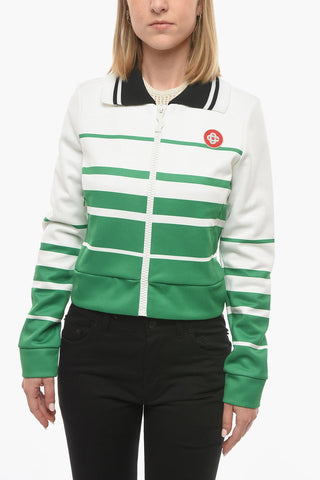 2 Pockets Two-Tone Sweatshirt with Zip Fastening