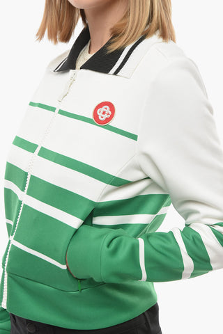 2 Pockets Two-Tone Sweatshirt with Zip Fastening