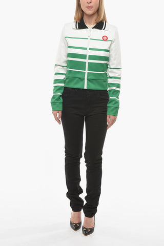 2 Pockets Two-Tone Sweatshirt with Zip Fastening