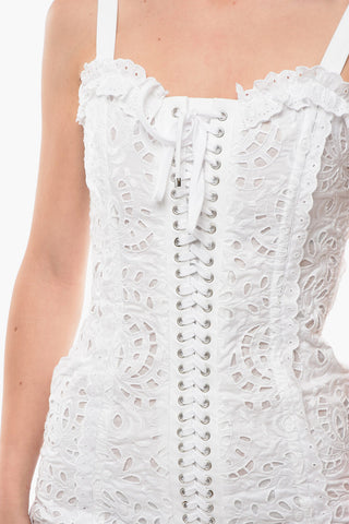 Laced Mini Dress with Laces and Petticoat