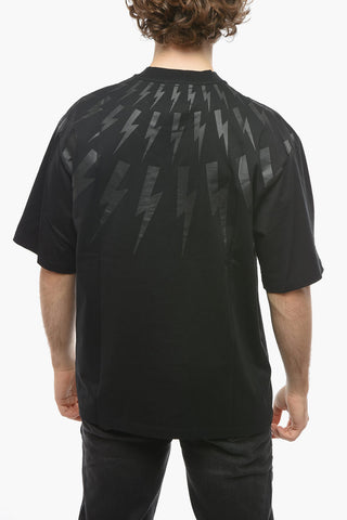 T-Shirt Easy Fit FAIR-ISLE THUNDERBOLT in Cotone