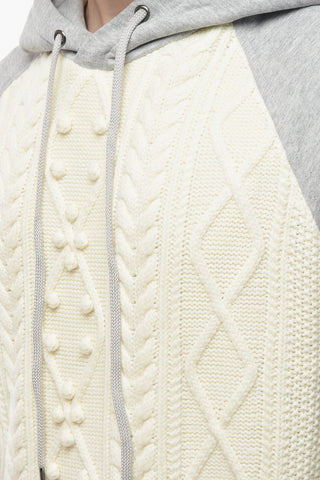 Felpa HYBRID in Maglia con Cappuccio e Maniche in Jersey