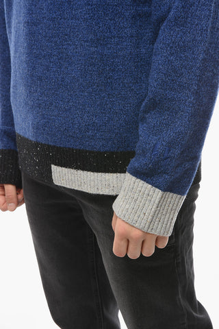 Color Block INTARSIA Wool Pullover