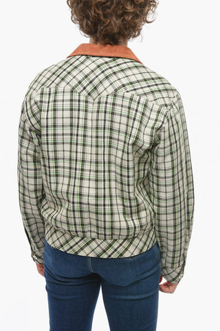 Linen blend SGOU jacket with Check Pattern
