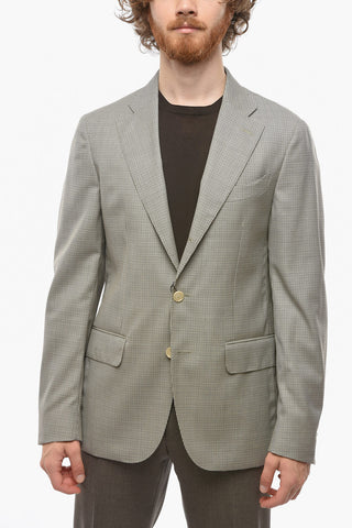CC COLLECTION Virgin Wool RETAILORED Blazer with Pied de Poule Pattern