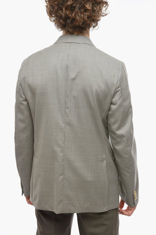 CC COLLECTION Virgin Wool RETAILORED Blazer with Pied de Poule Pattern
