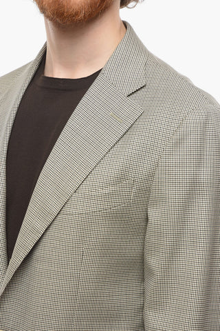 CC COLLECTION Virgin Wool RETAILORED Blazer with Pied de Poule Pattern