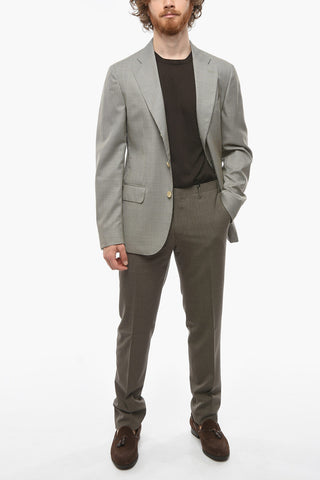 CC COLLECTION Virgin Wool RETAILORED Blazer with Pied de Poule Pattern