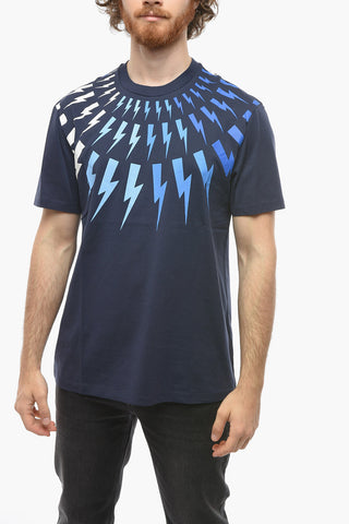 Cotton FAIR-ISLE THUNDERBOLT Slim Fit T-Shirt