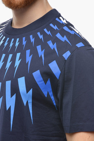 Cotton FAIR-ISLE THUNDERBOLT Slim Fit T-Shirt