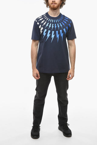 Cotton FAIR-ISLE THUNDERBOLT Slim Fit T-Shirt