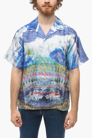 Short-sleeved Tie Dye Silk Shirt