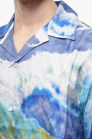 Short-sleeved Tie Dye Silk Shirt
