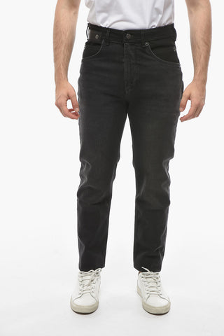 Low Rise Slim Fit Denims with Eco-suede Detail 19cm