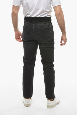 Low Rise Slim Fit Denims with Eco-suede Detail 19cm