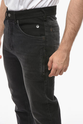 Low Rise Slim Fit Denims with Eco-suede Detail 19cm