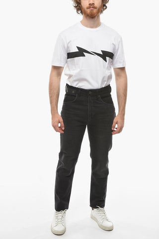 Low Rise Slim Fit Denims with Eco-suede Detail 19cm