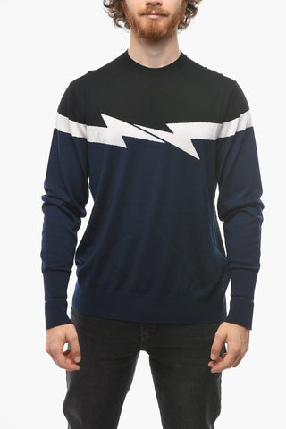 Maglia Slim Fit HORIZONTAL BOLT in Lana