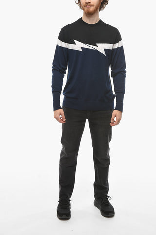 Maglia Slim Fit HORIZONTAL BOLT in Lana