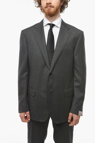 Honeycomb-patterned MANTUA Suit with Notch Lapel