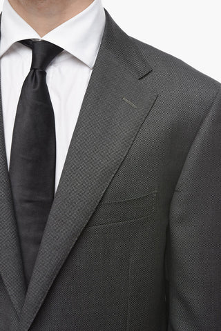 Honeycomb-patterned MANTUA Suit with Notch Lapel