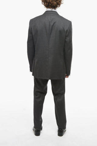 Honeycomb-patterned MANTUA Suit with Notch Lapel