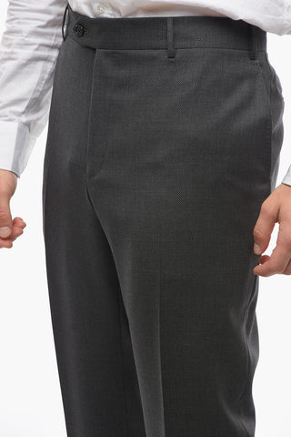 Honeycomb-patterned MANTUA Suit with Notch Lapel
