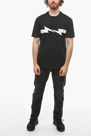 Cotton HORIZONTAL BOLT Slim Fit T-Shirt