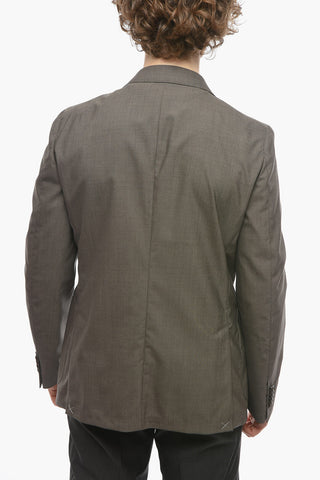 CC COLLECTION Virgin-wool REWARD Single-breasted Blazer with Peak Lapel