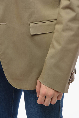 CC COLLECTION Cotton-twill RESET Single-breasted Blazer