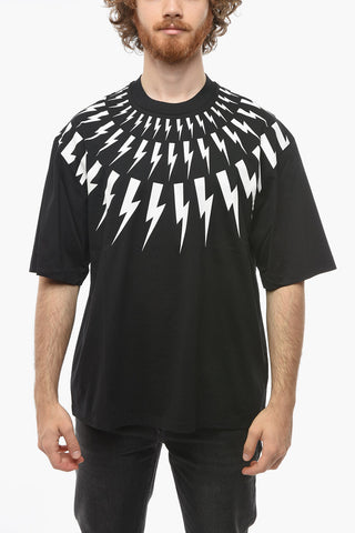 Cotton FAIR-ISLE THUNDERBOLT Easy Fit T-Shirt