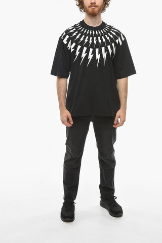Cotton FAIR-ISLE THUNDERBOLT Easy Fit T-Shirt