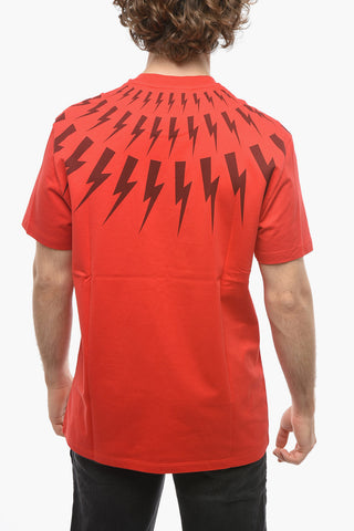 T-Shirt Slim Fit FAIR-ISLE THUNDERBOLT in Cotone